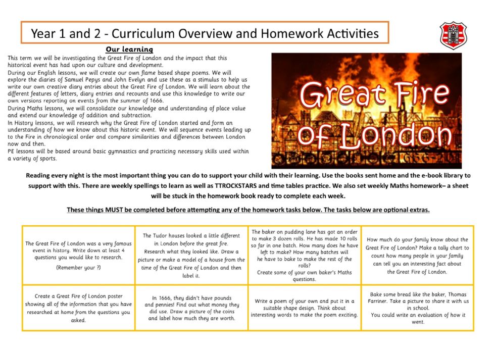 Autumn 2  Curriculum Overview and Homewrk for EYFS, Year 1 and Year 2
